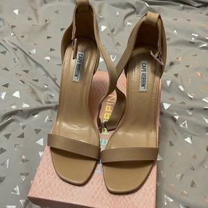 Tan wedge sandals